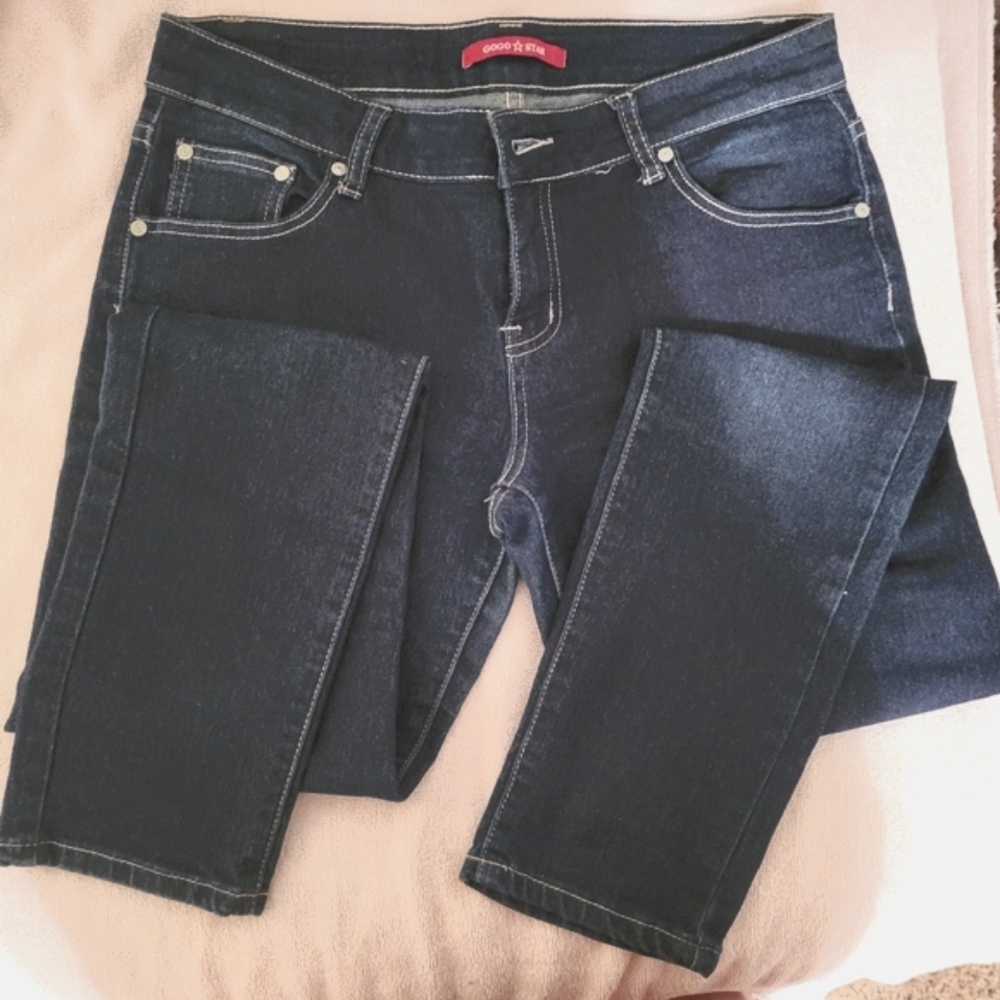 GOGO Blue Skinny Mid Rise Jeans with Stretch Fit‎ (Size 11 Juniors)